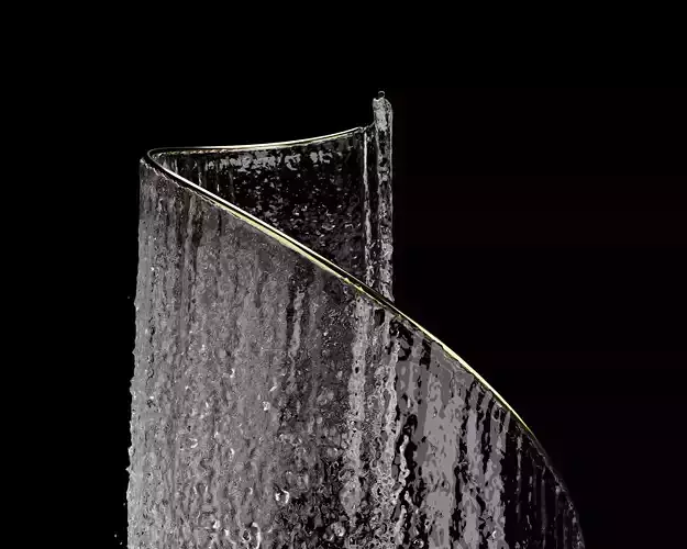 Semi-Circular Water Flow Fountain Looping 3D Animation