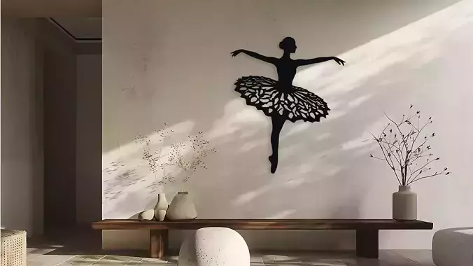Ballerina Dancer Wall Decor Art Silhouette