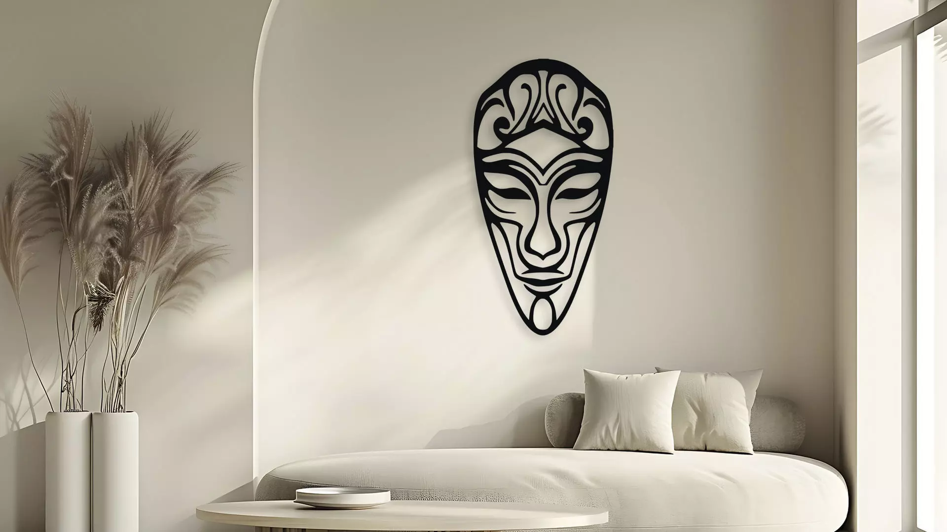 Tribal Face Mask Wall Decor Art Vector 3D Print File 3D model_5