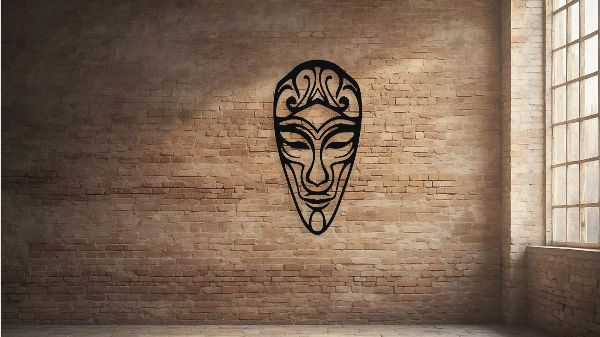 Tribal Face Mask Wall Decor Art Vector 3D Print File 3D model_2