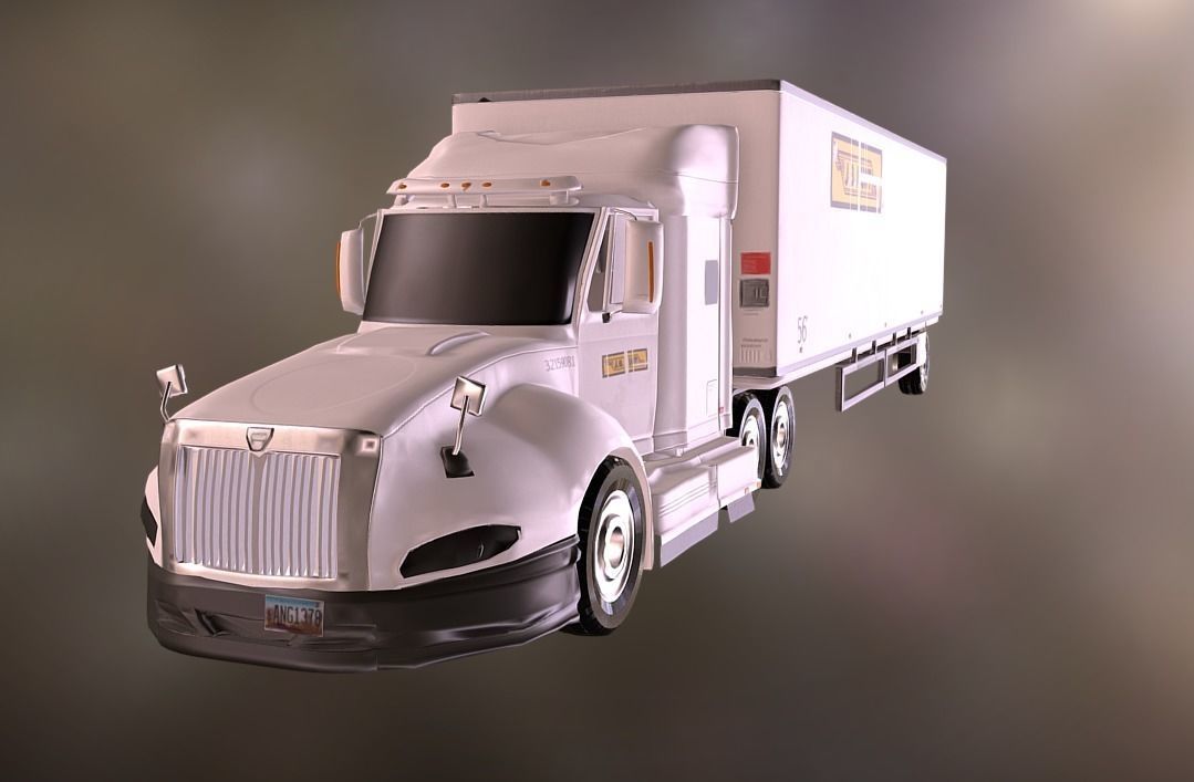 Cargo Truck Low-poly 3D model