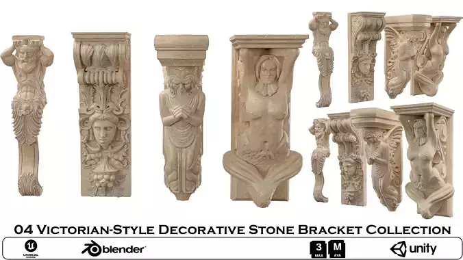 Victorian-Style Decorative Stone Bracket Collection 