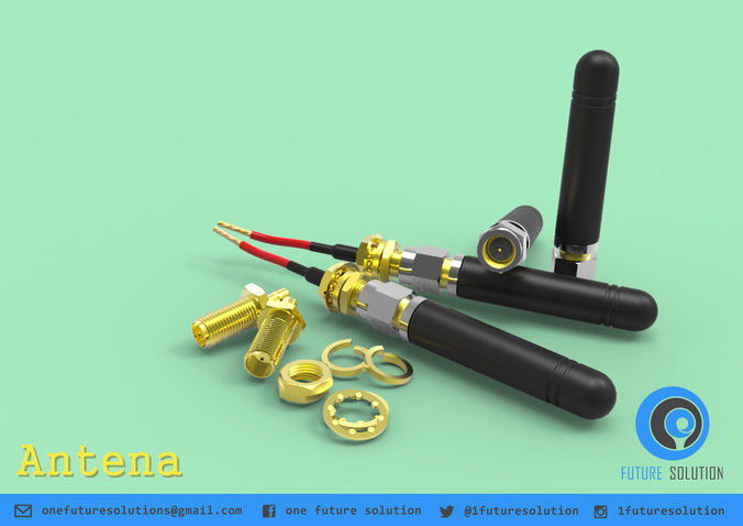 Antena telecommunication cable connectors Free 3D model