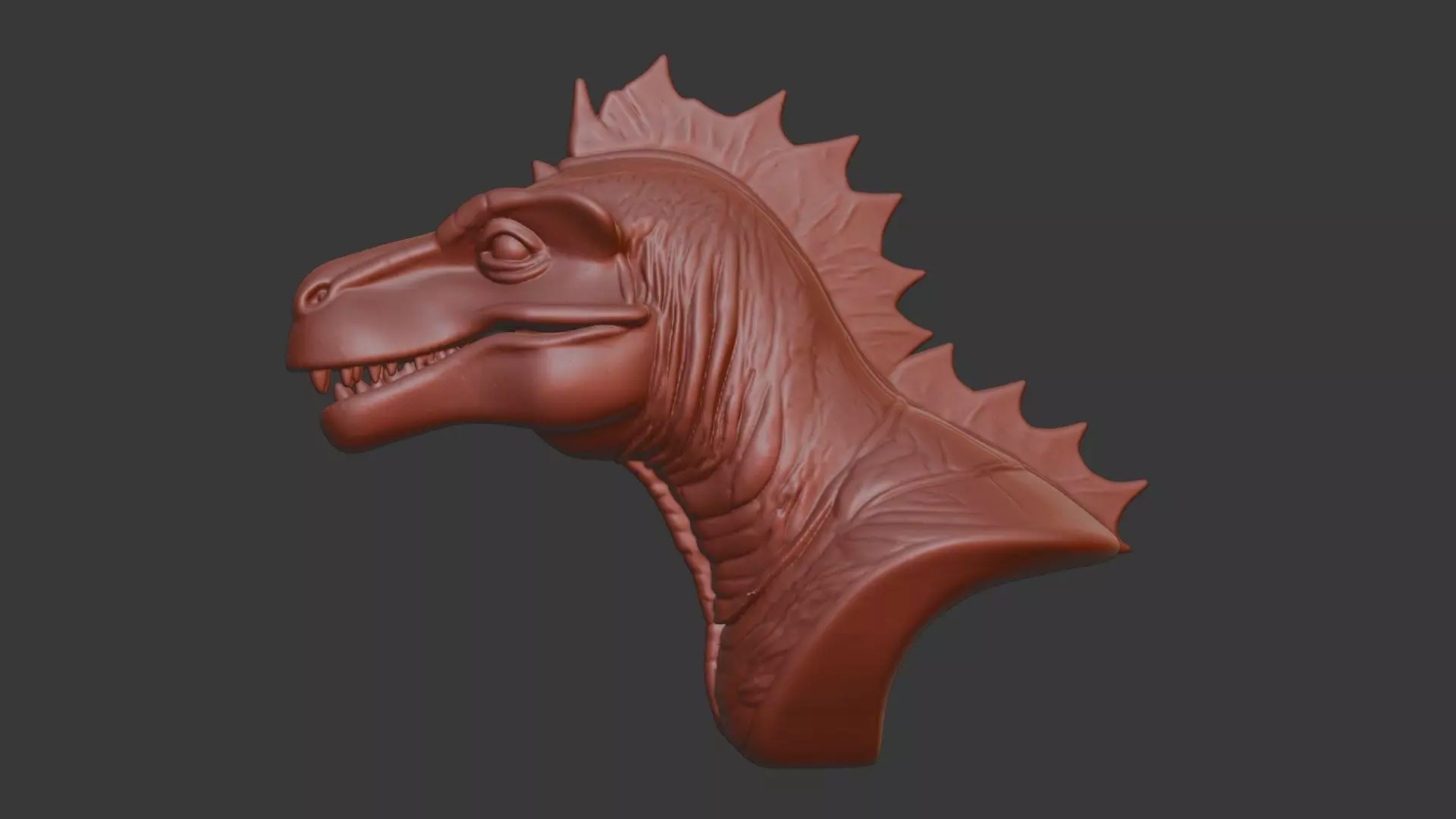 Dimetrodon Bust 3D Model - STL Printable Prehistoric Animal 3D print model_3