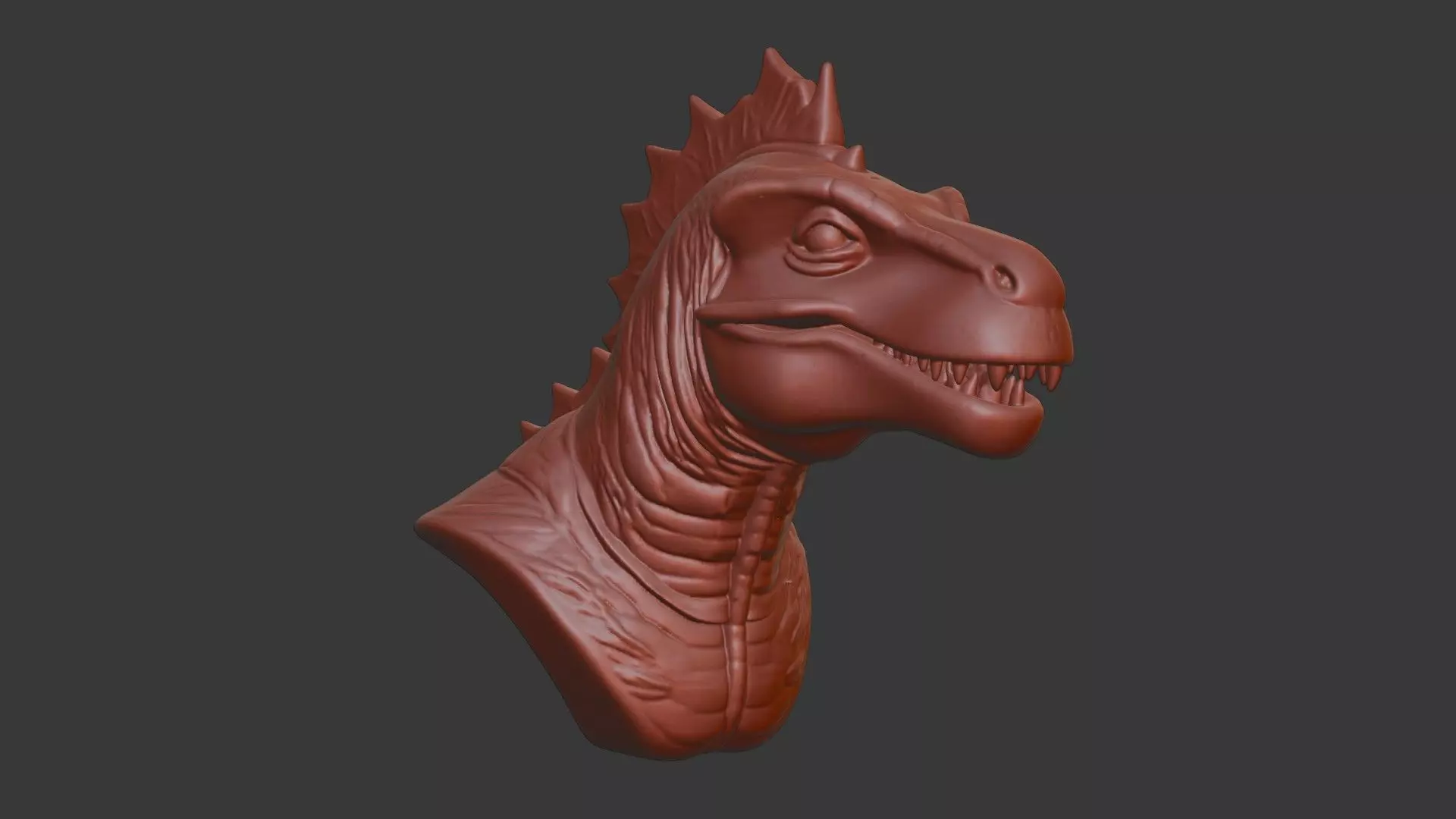 Dimetrodon Bust 3D Model - STL Printable Prehistoric Animal 3D print model_1