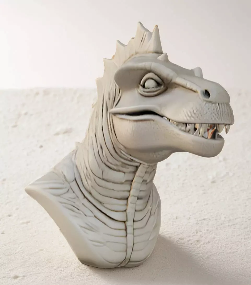 Dimetrodon Bust 3D Model - STL Printable Prehistoric Animal 3D print model_0
