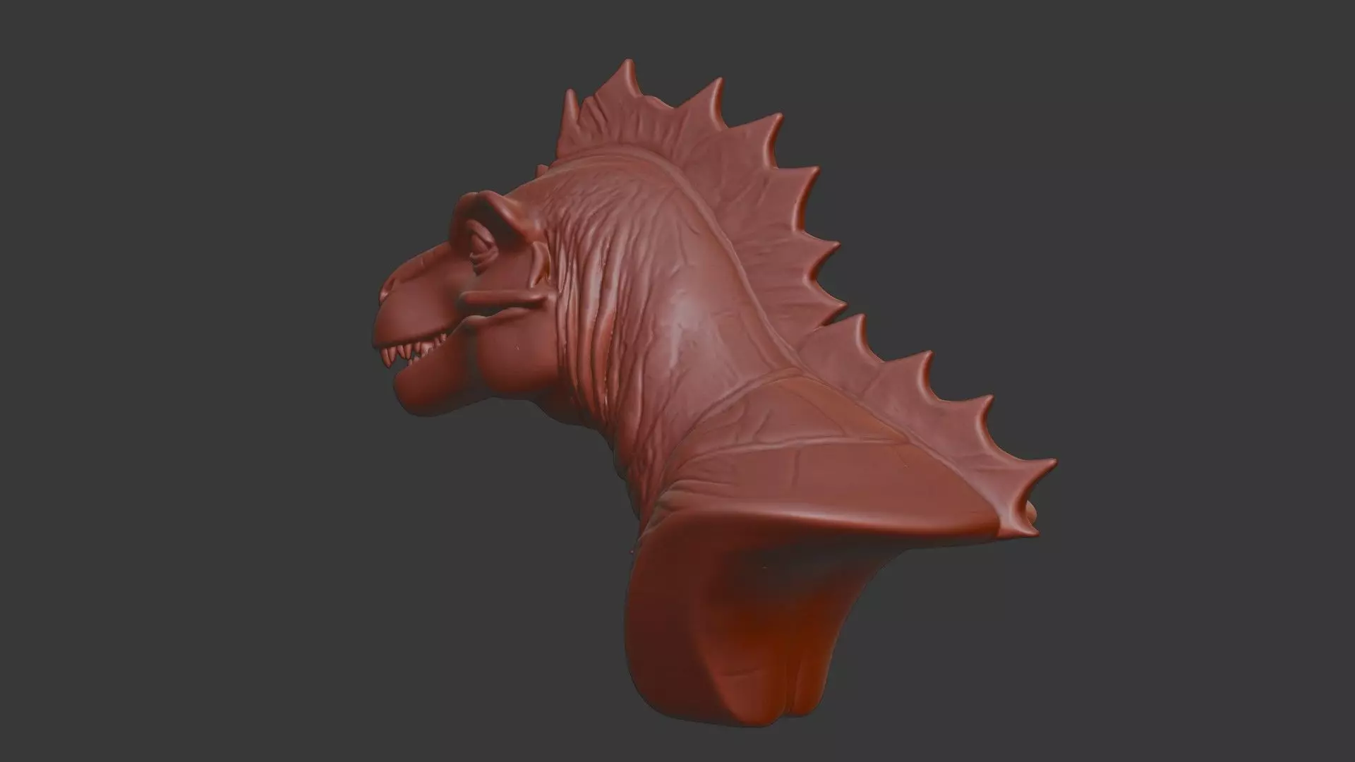 Dimetrodon Bust 3D Model - STL Printable Prehistoric Animal 3D print model_4