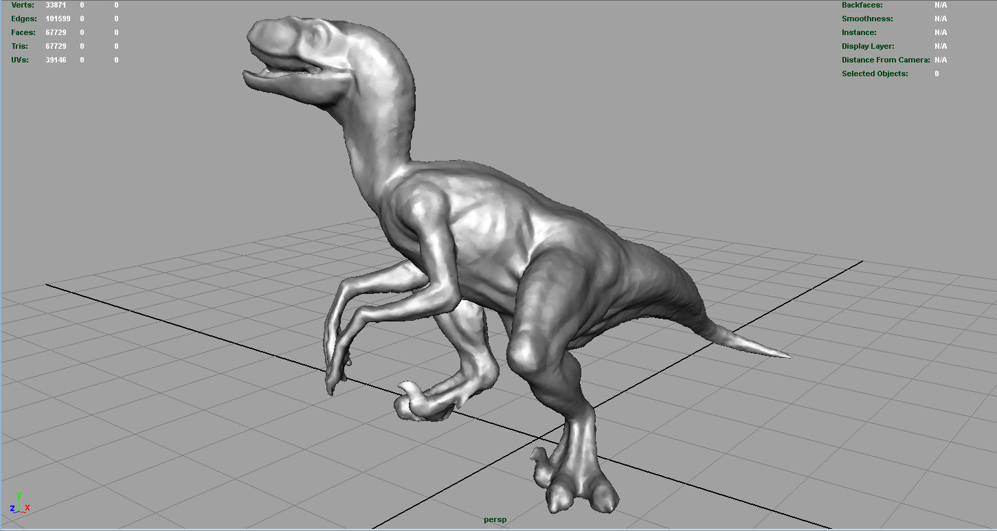 Velociraptor dinosaur Low-poly 3D model_13