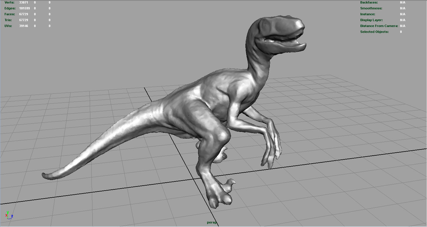 Velociraptor dinosaur Low-poly 3D model_9