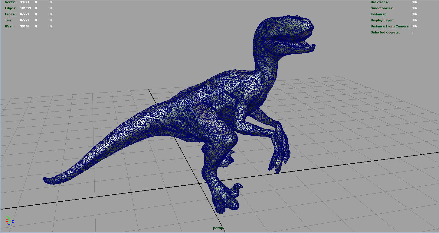 Velociraptor dinosaur Low-poly 3D model_10