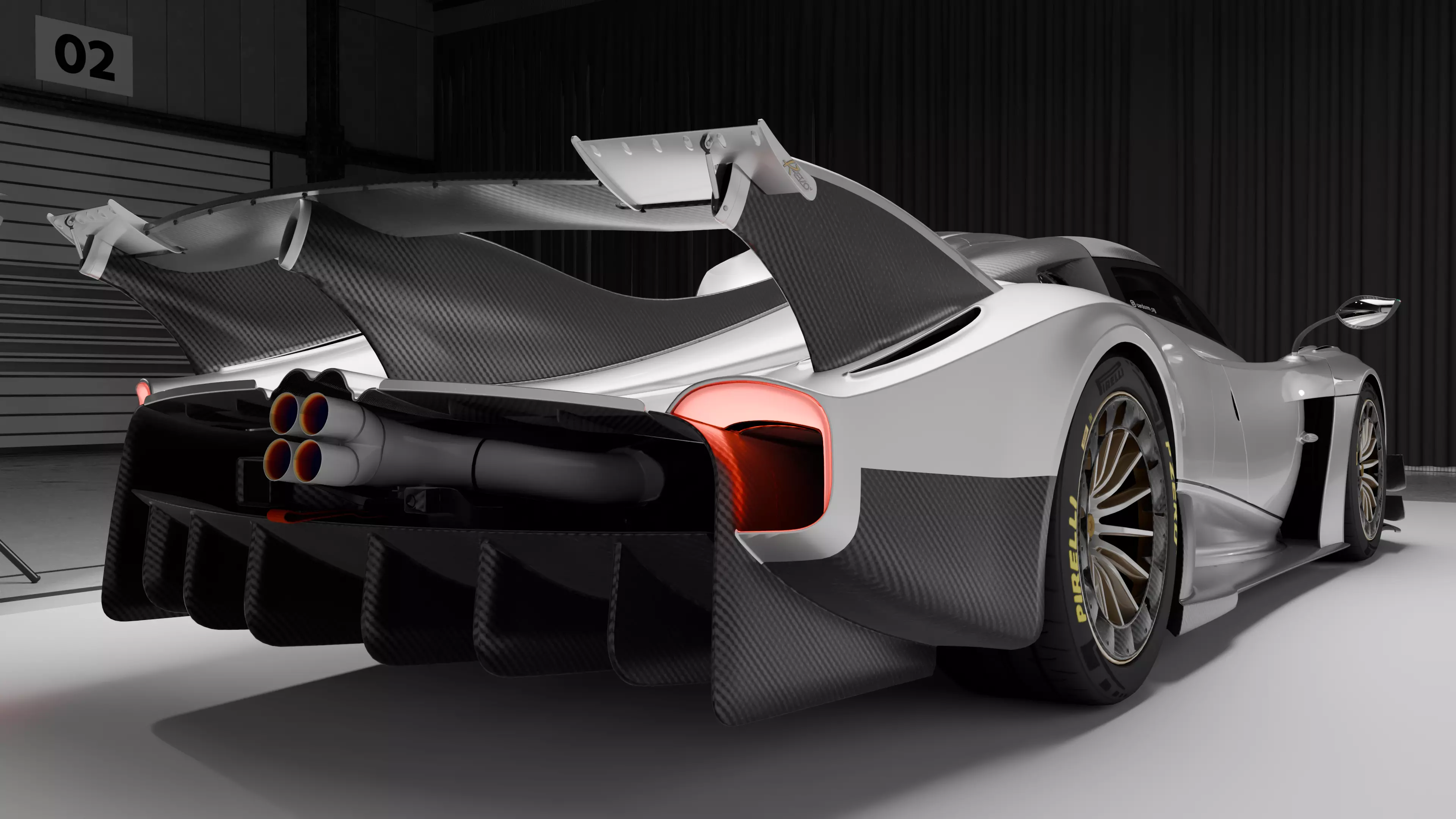 Pagani Huayra R Evo Roadster Low-poly 3D model_13