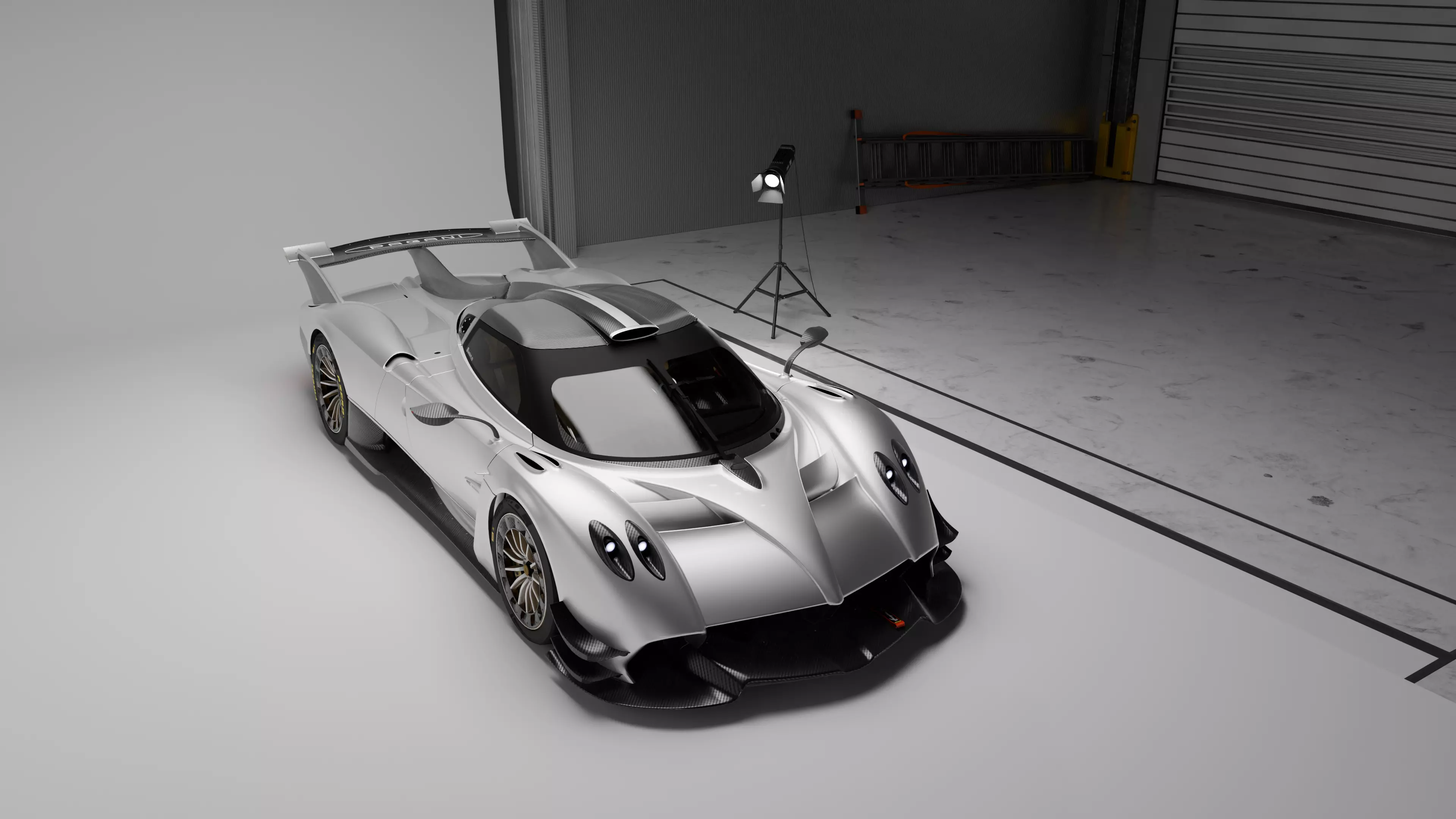 Pagani Huayra R Evo Roadster Low-poly 3D model_9