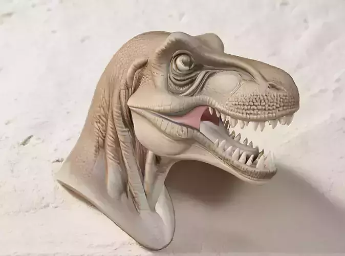 Dinosaur Head Bust 3D Model - STL Printable Prehistoric Reptile