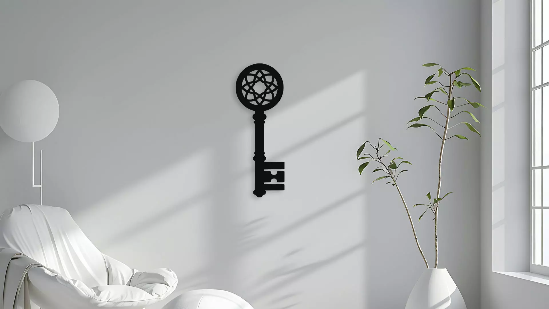 Ornate Vintage Skeleton Key Wall Art Digital Download 3D model_4