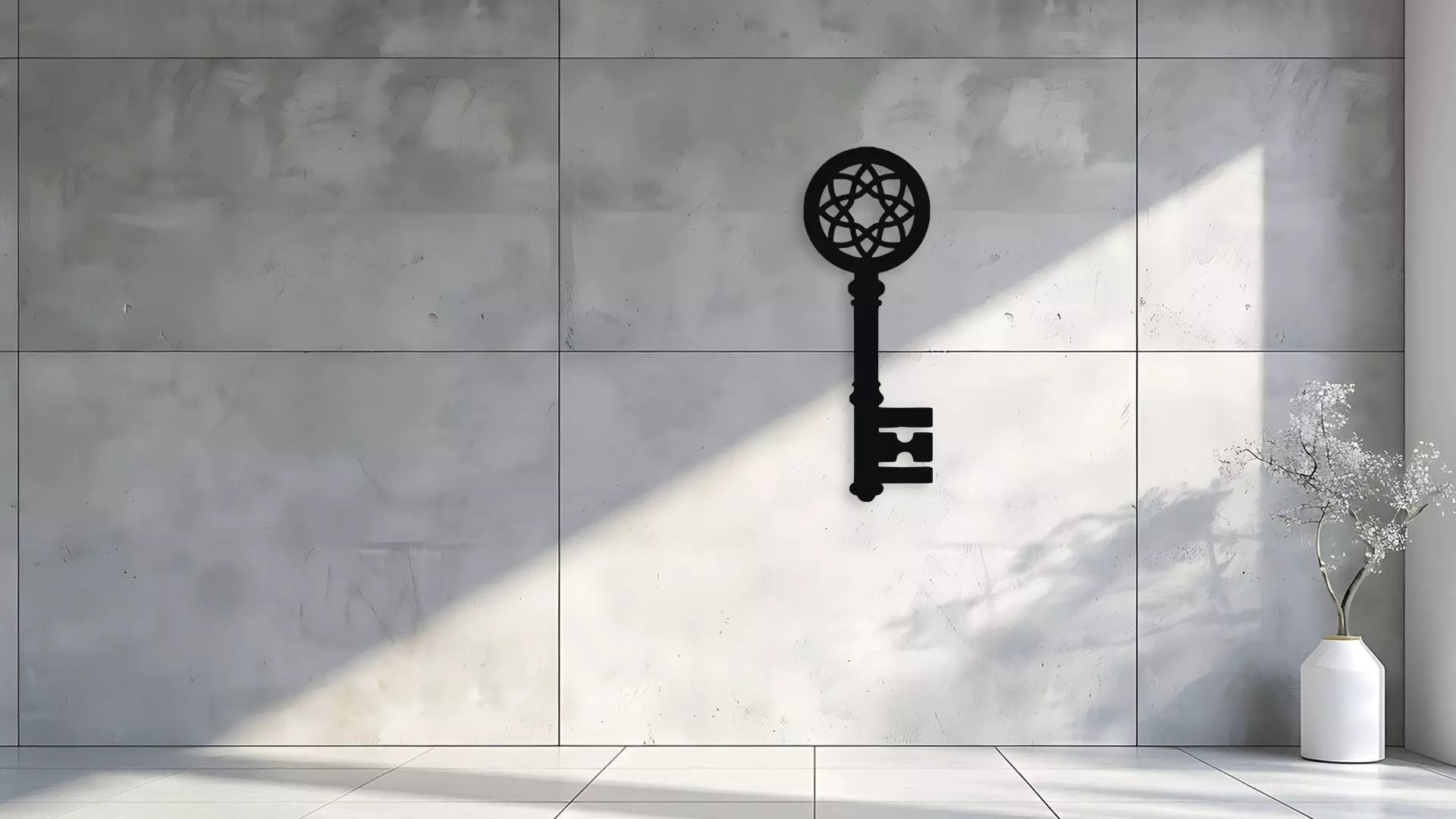 Ornate Vintage Skeleton Key Wall Art Digital Download 3D model_1