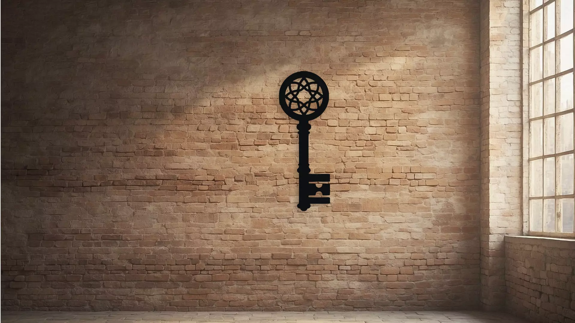 Ornate Vintage Skeleton Key Wall Art Digital Download 3D model_2