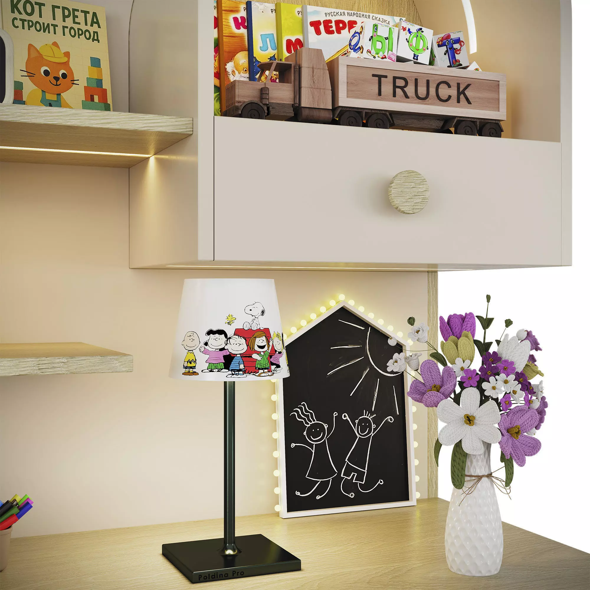 Childrens furniture with toys and decor 02 3D model_3