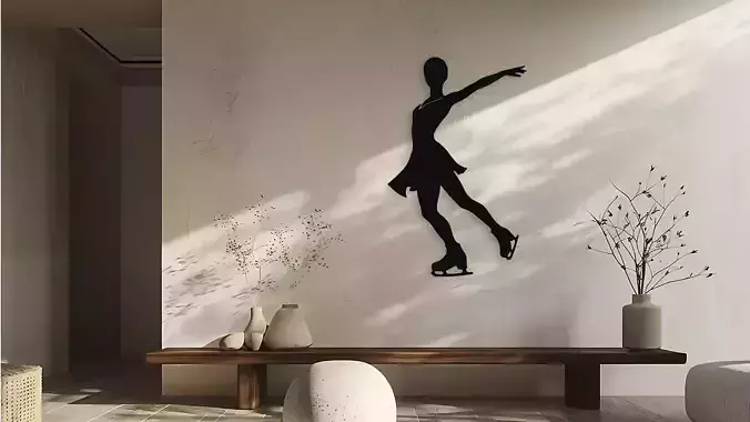 Figure Skater Wall Decor Silhouette