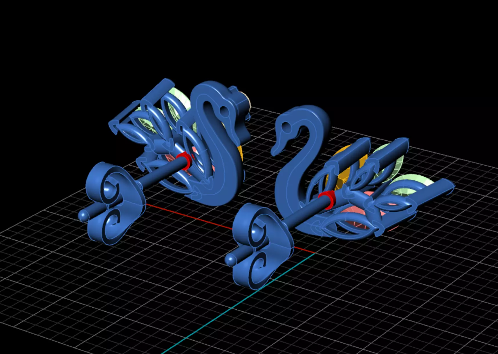 Swan Marquise Diamond Stud Earrings 3D CAD Design 3D print model_10