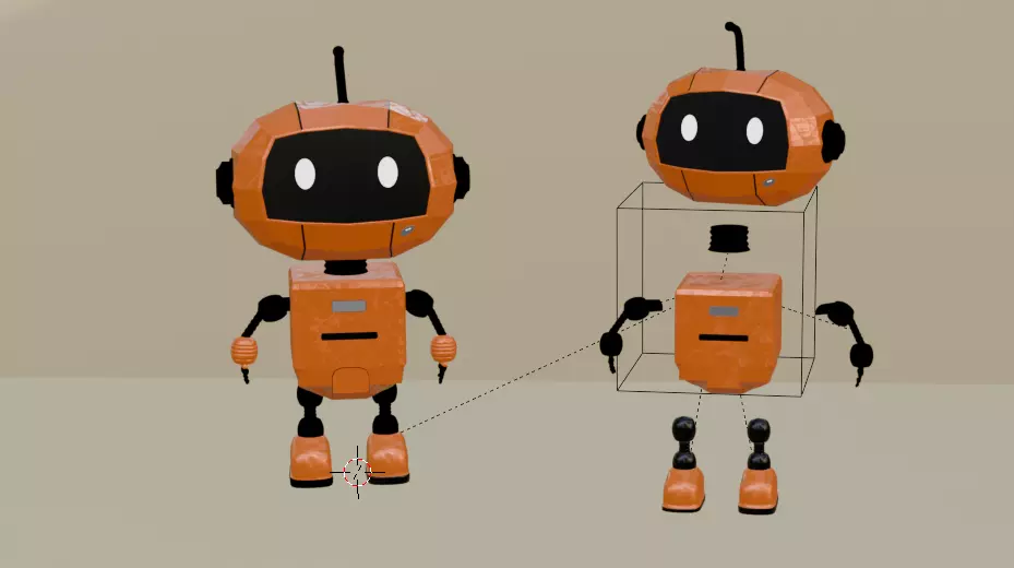 Cute Low Poly Robot 3D Model Game Ready Character Low-poly 3D model_5