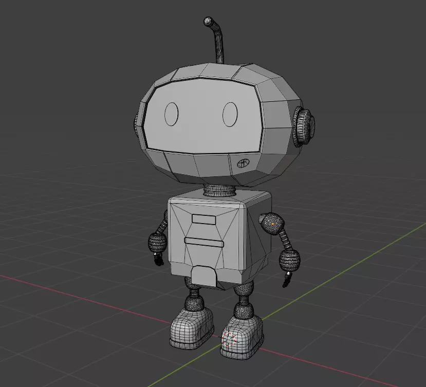 Cute Low Poly Robot 3D Model Game Ready Character Low-poly 3D model_7
