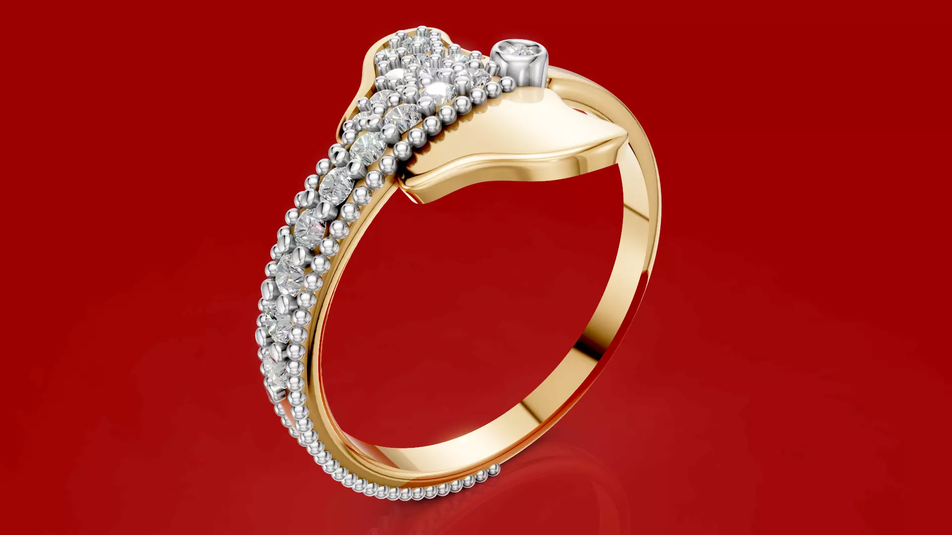 Butterfly Diamond Ring 3D print model_16