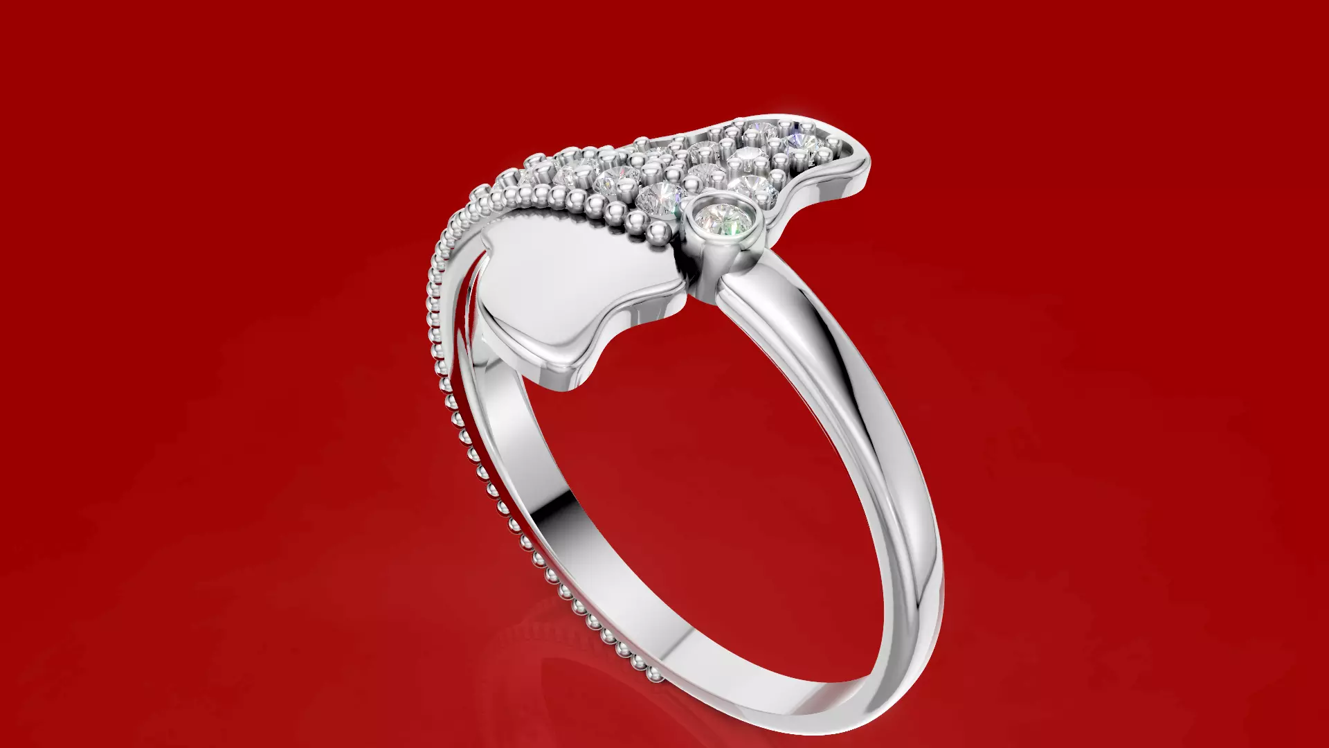 Butterfly Diamond Ring 3D print model_20
