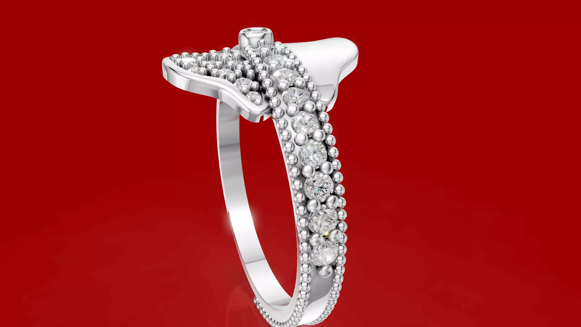 Butterfly Diamond Ring 3D print model_18