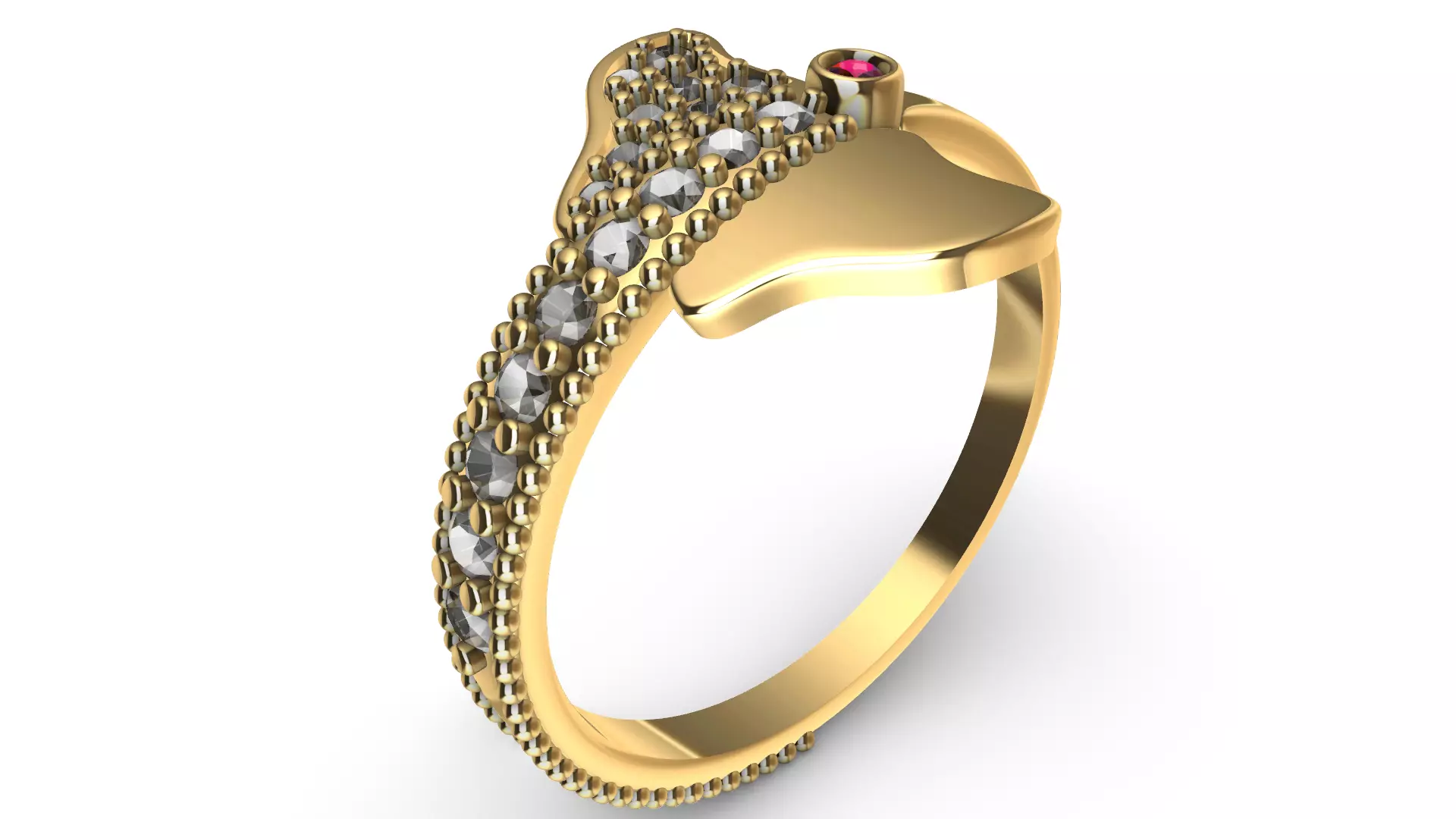 Butterfly Diamond Ring 3D print model_3