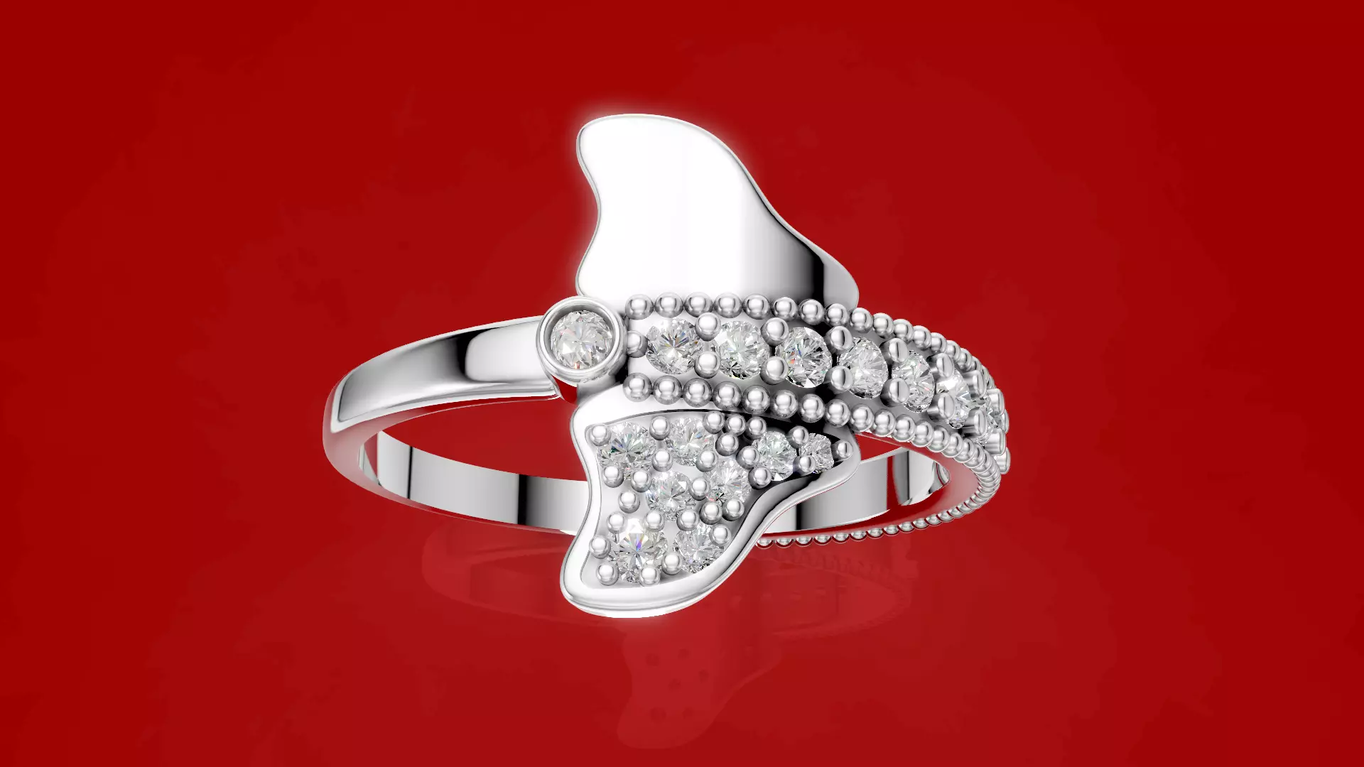 Butterfly Diamond Ring 3D print model_17