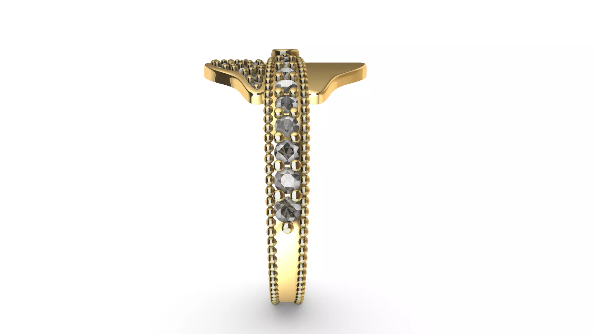Butterfly Diamond Ring 3D print model_10