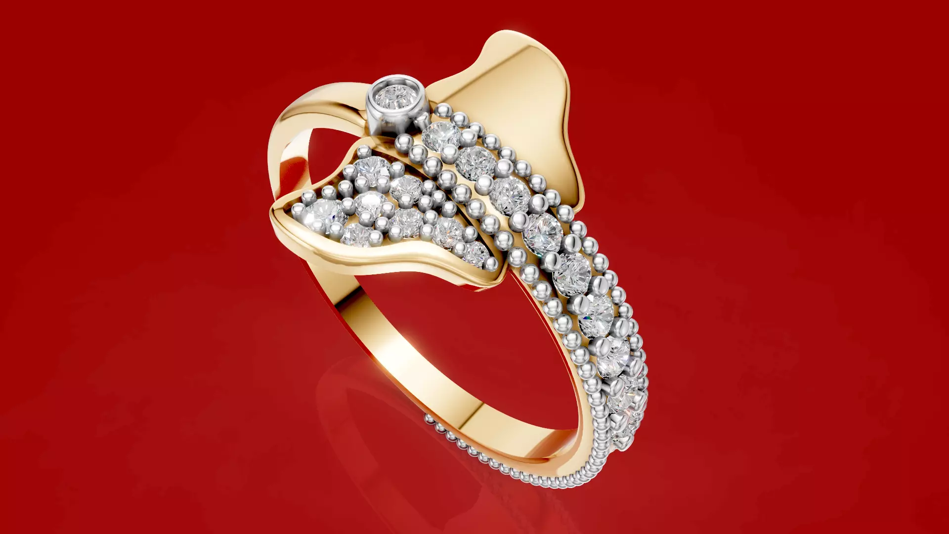 Butterfly Diamond Ring 3D print model_1