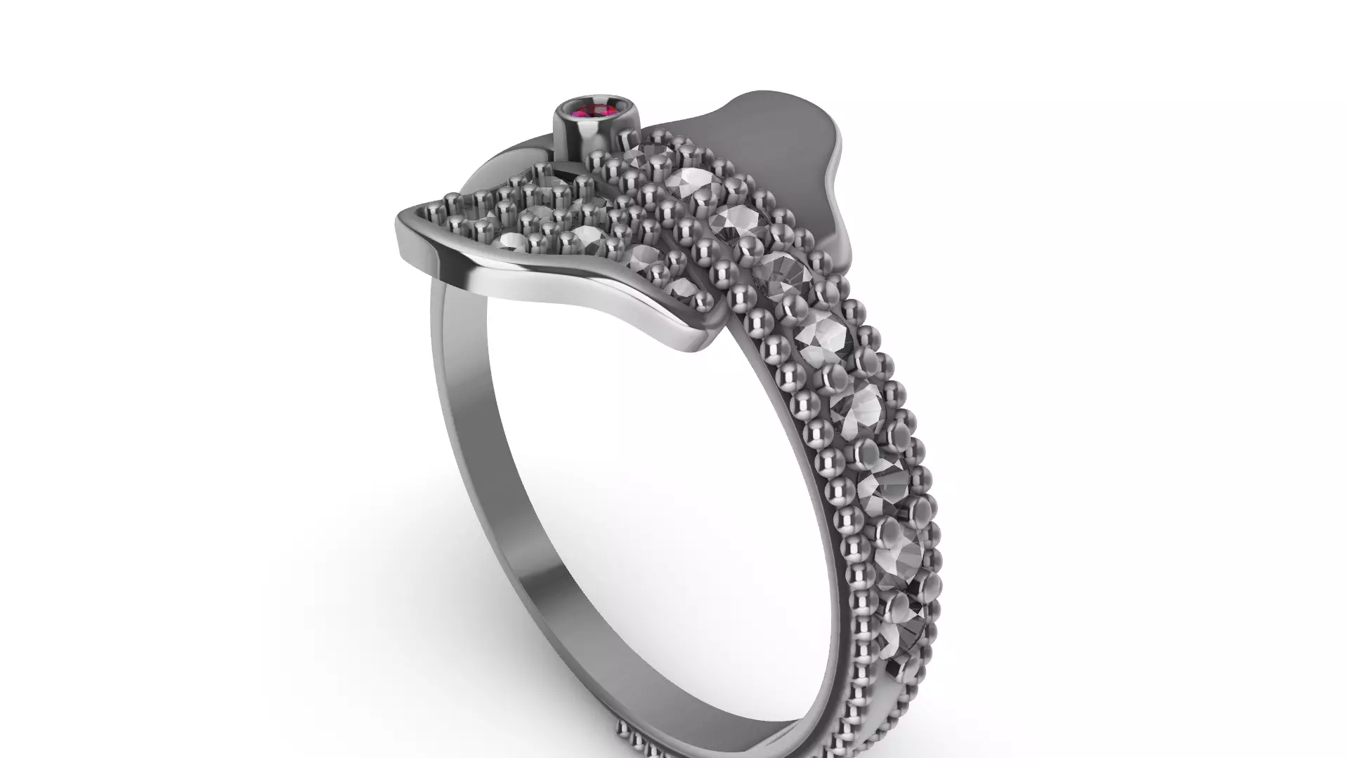Butterfly Diamond Ring 3D print model_12