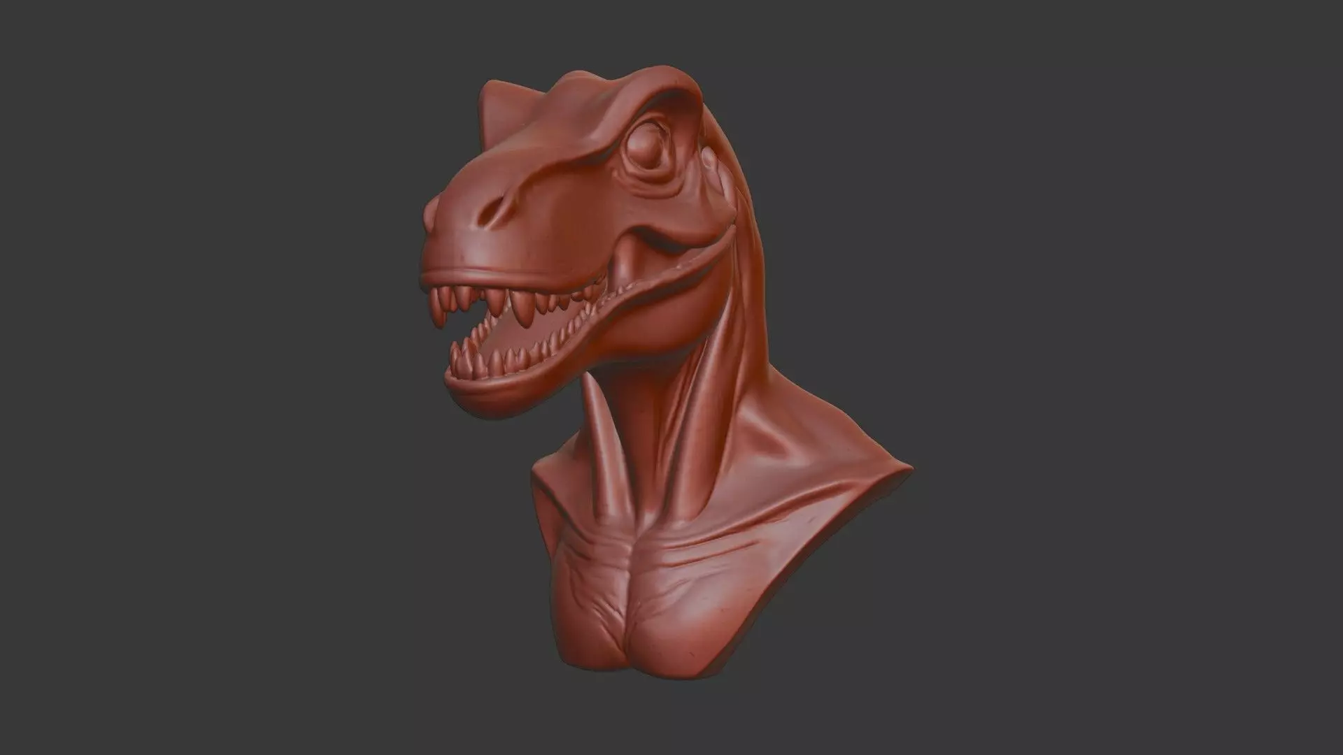 Dinosaur Head Bust 3D Model - STL Printable Prehistoric Reptile 3D print model_1