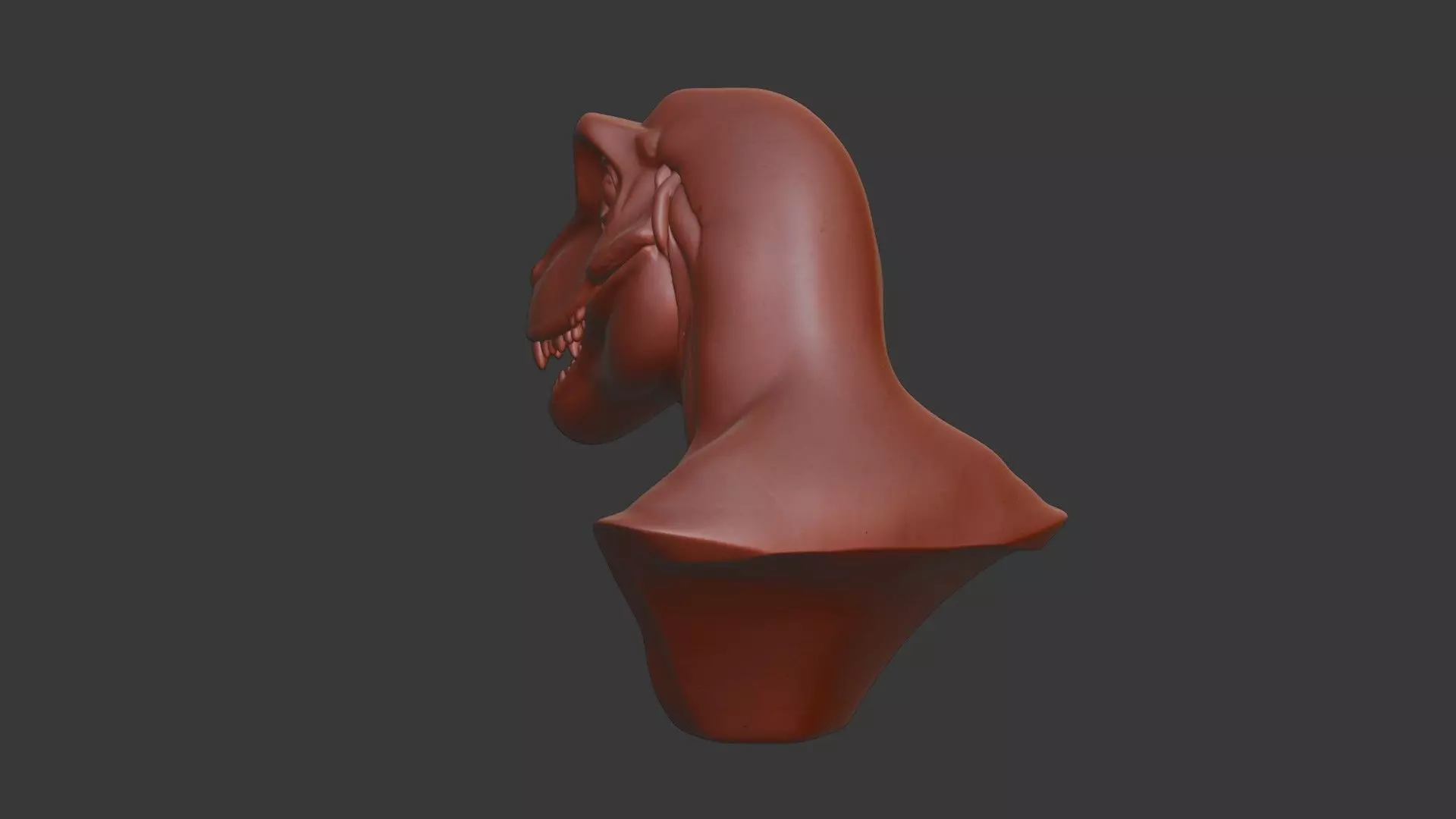Dinosaur Head Bust 3D Model - STL Printable Prehistoric Reptile 3D print model_3