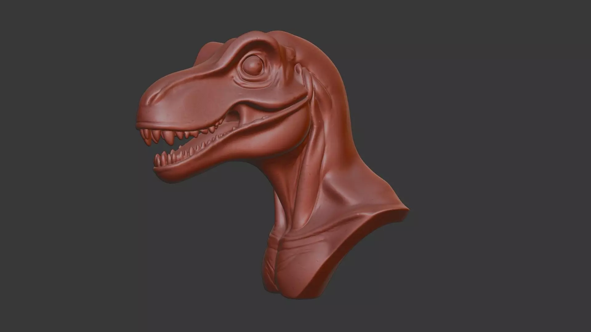 Dinosaur Head Bust 3D Model - STL Printable Prehistoric Reptile 3D print model_2