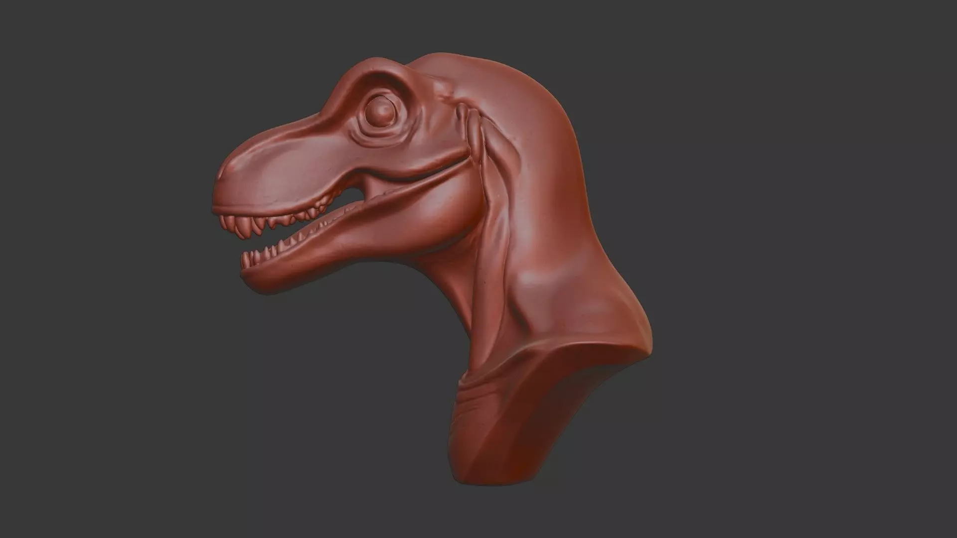 Dinosaur Head Bust 3D Model - STL Printable Prehistoric Reptile 3D print model_7