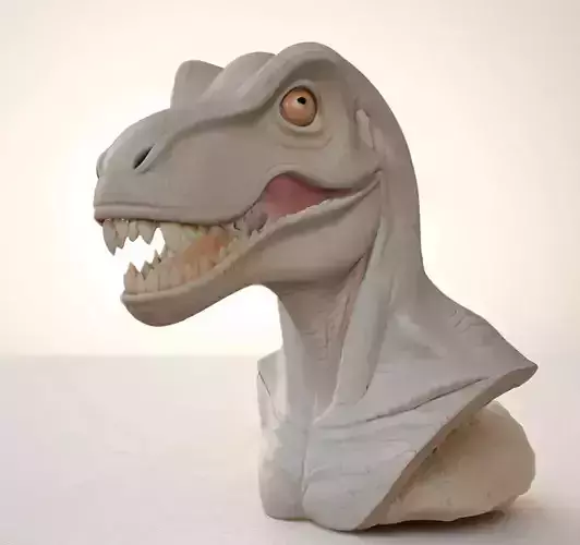 Dinosaur Head Bust 3D Model - STL Printable Prehistoric Reptile