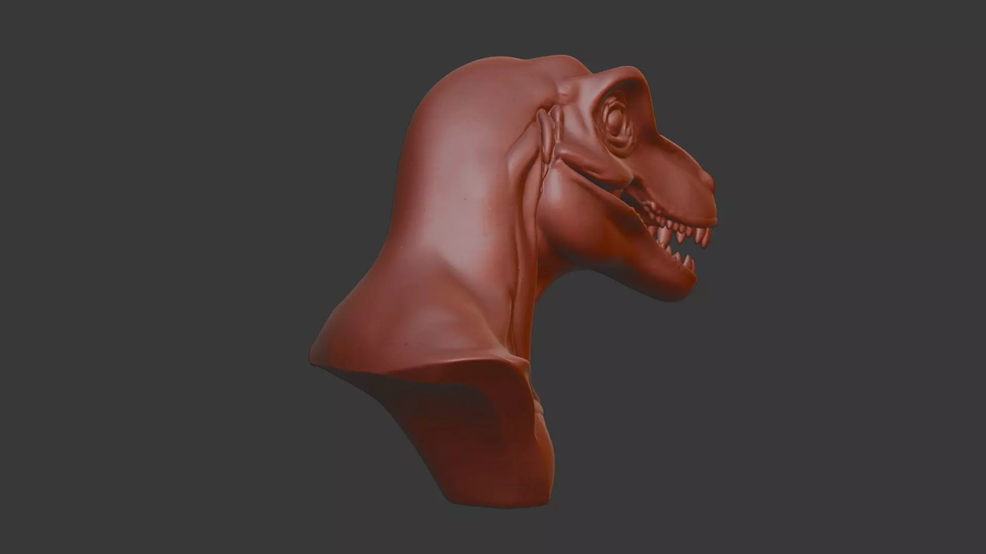 Dinosaur Head Bust 3D Model - STL Printable Prehistoric Reptile 3D print model_5