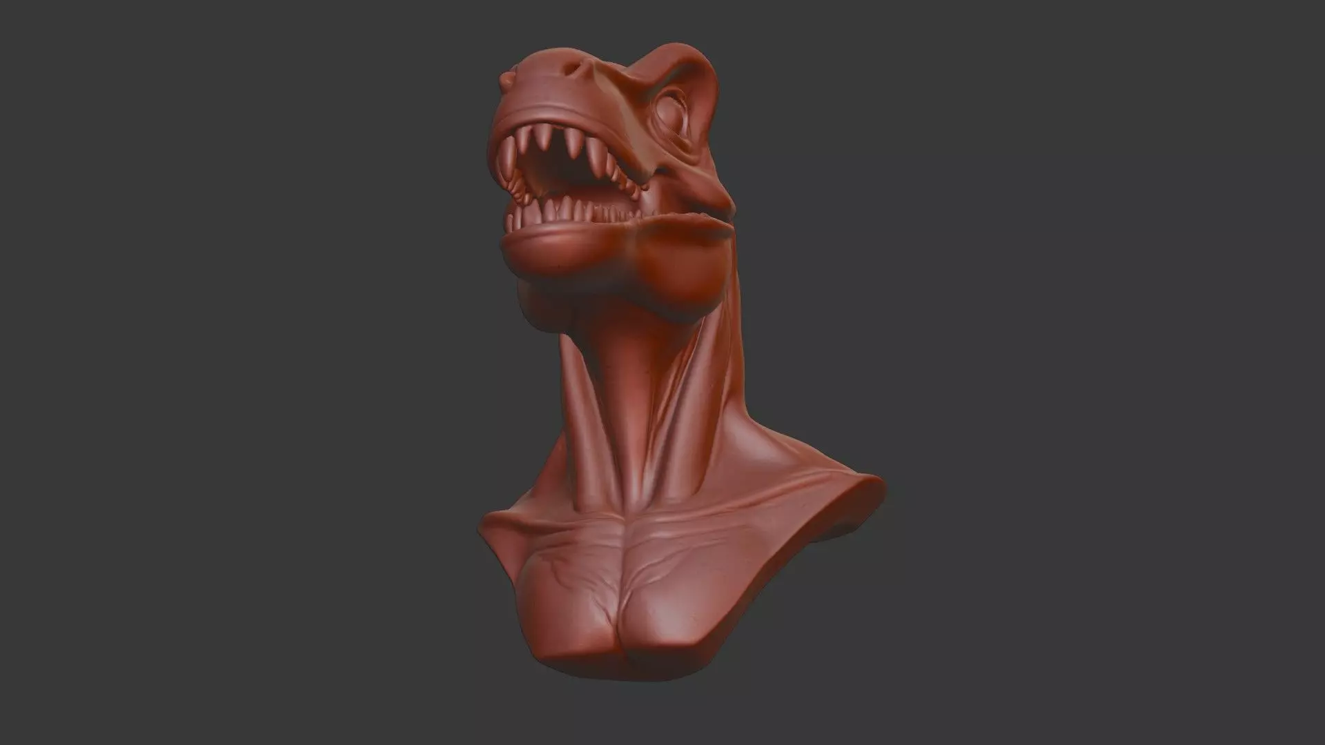 Dinosaur Head Bust 3D Model - STL Printable Prehistoric Reptile 3D print model_6