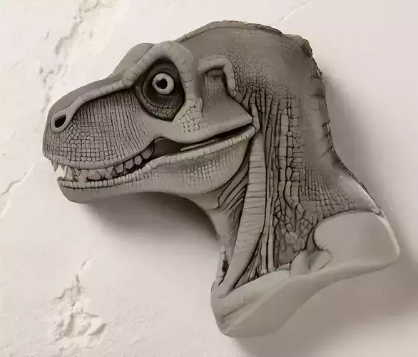 Dinosaur Head Bust 3D Model - STL Printable Prehistoric Reptile