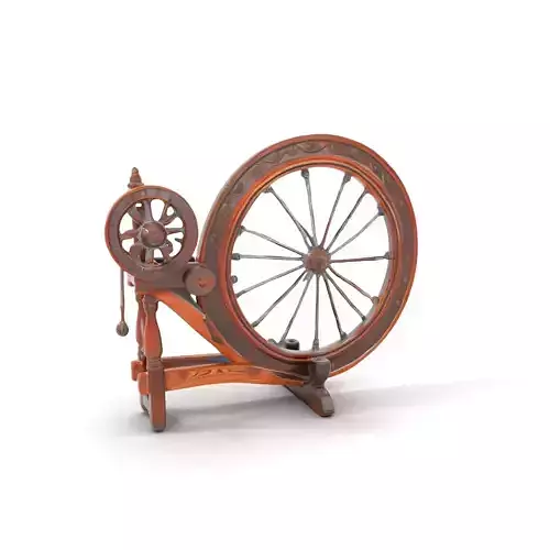 Antique Spinning Wheel model pack Low-poly 3D model