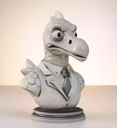 Dodo Bird Bust 3D Model - STL Printable Extinct Bird