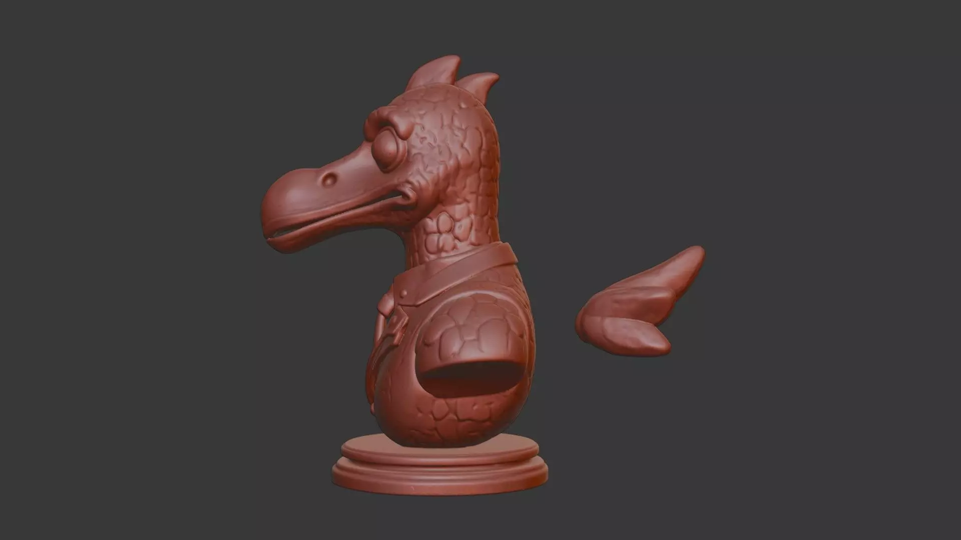 Dodo Bird Bust 3D Model - STL Printable Extinct Bird 3D print model_3