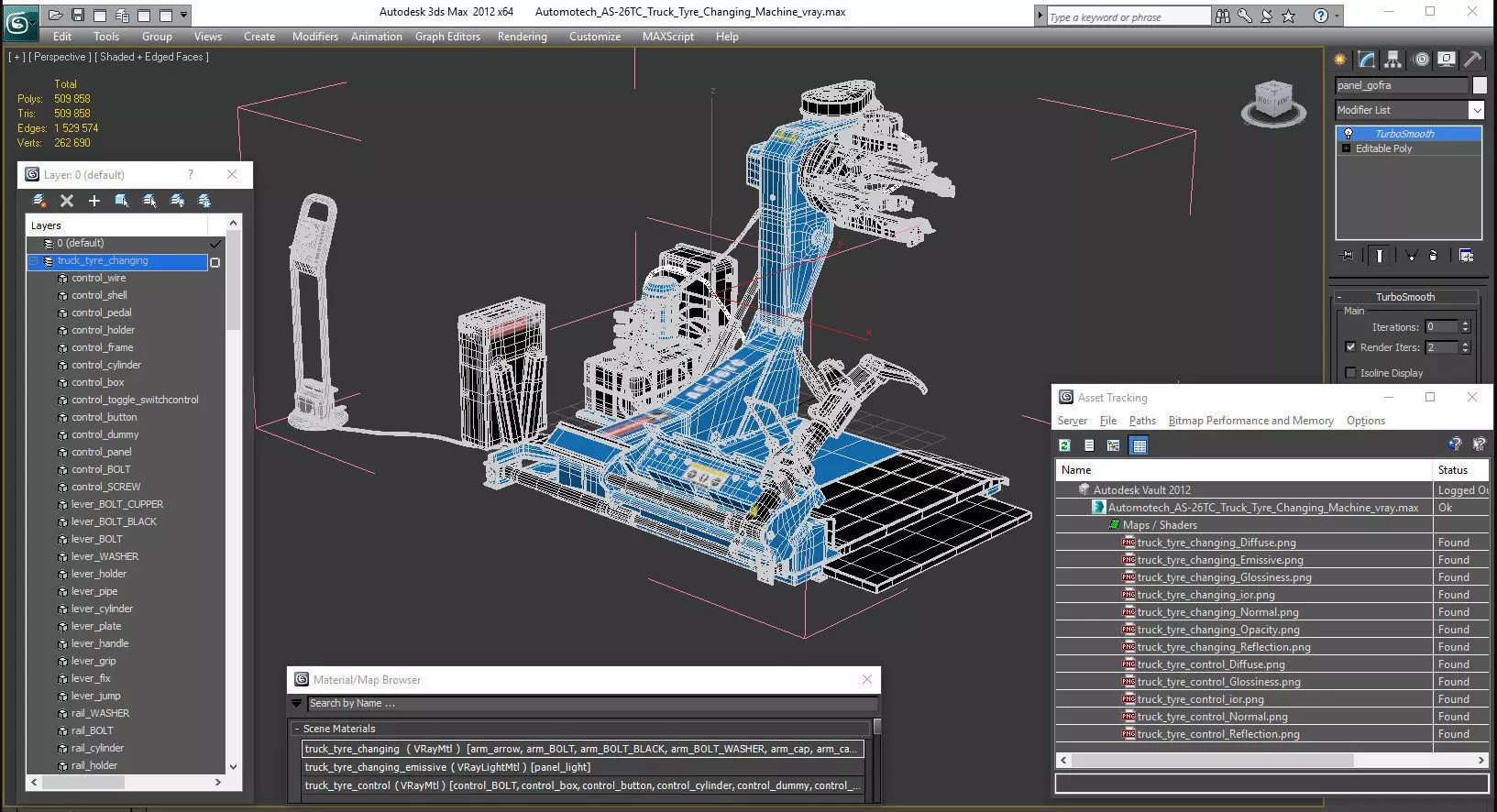 Automotech AS-26TC Truck Tyre Changing Machine 3D model_26