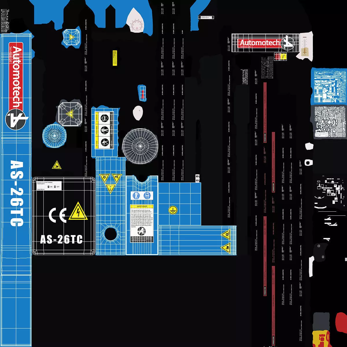 Automotech AS-26TC Truck Tyre Changing Machine 3D model_24