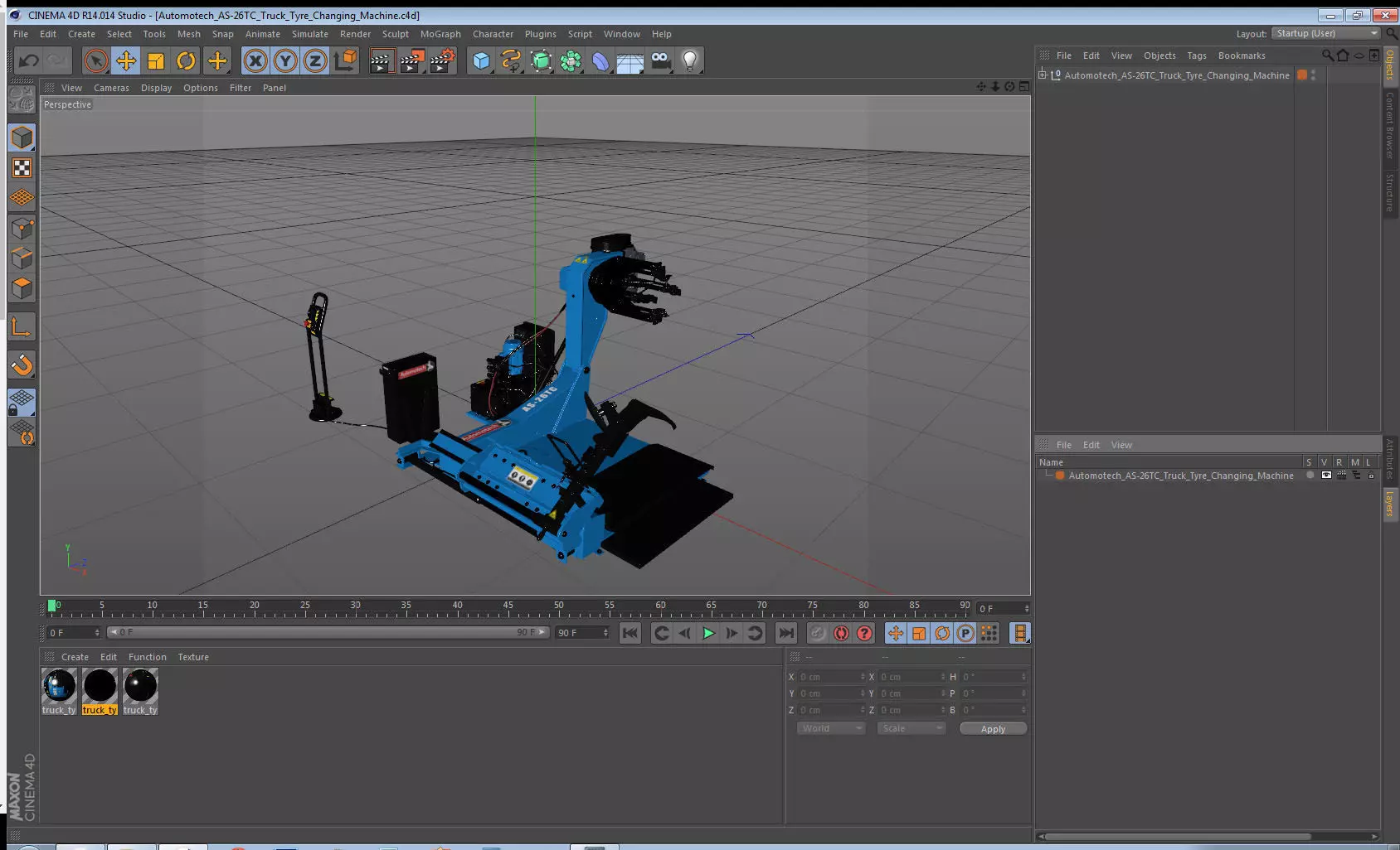Automotech AS-26TC Truck Tyre Changing Machine 3D model_27