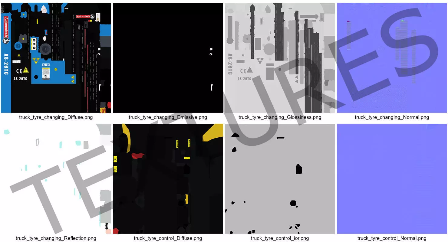 Automotech AS-26TC Truck Tyre Changing Machine 3D model_25