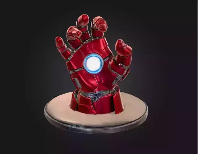 Highly Detailed power gauntlet for both game asset 3d printable
