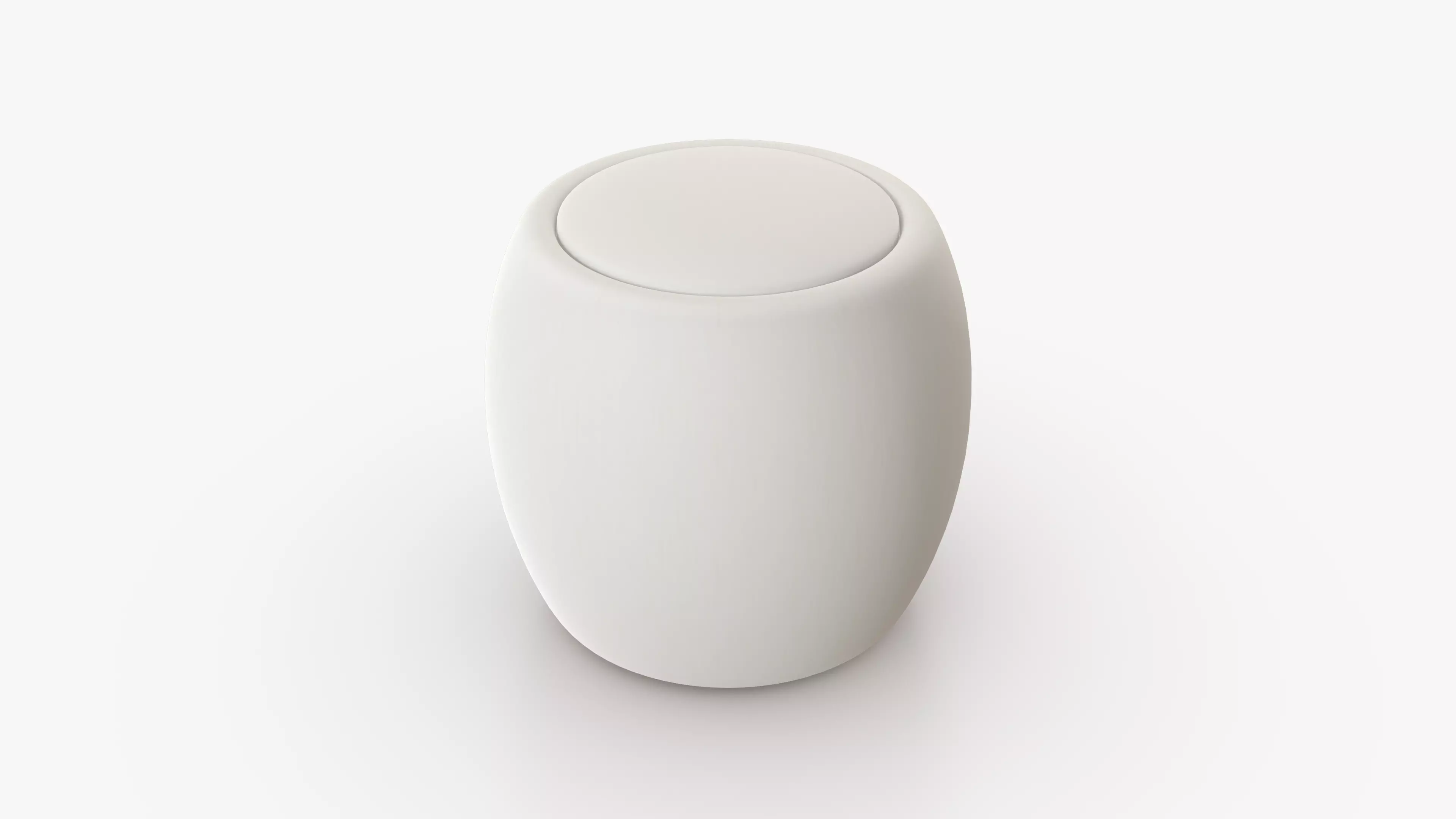 White Mono Pouf Low-poly 3D model_2
